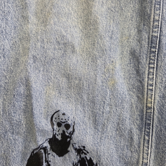 Friday The 13th Wide Leg Jeans Jason Lives Graphic Size 11 - Picture 4 of 6